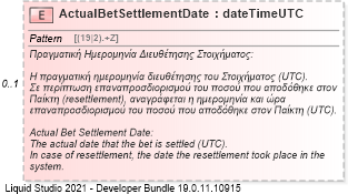 XSD Diagram of ActualBetSettlementDate