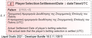 XSD Diagram of PlayerSelectionSettlementDate