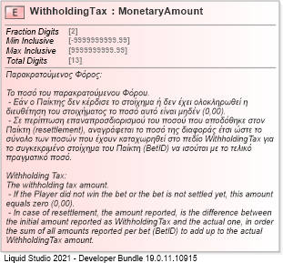 XSD Diagram of WithholdingTax
