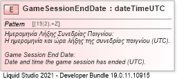 XSD Diagram of GameSessionEndDate