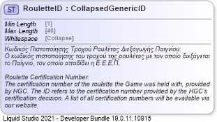 XSD Diagram of RouletteID